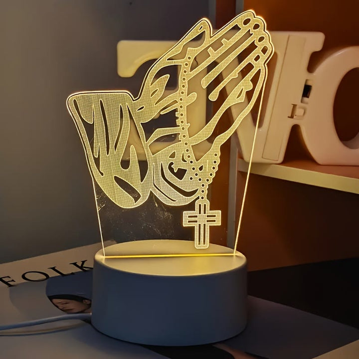 Christianartworkshop Luce notturna Spiritual Glow Praying Hands: miscela di religione e modernità - image 4