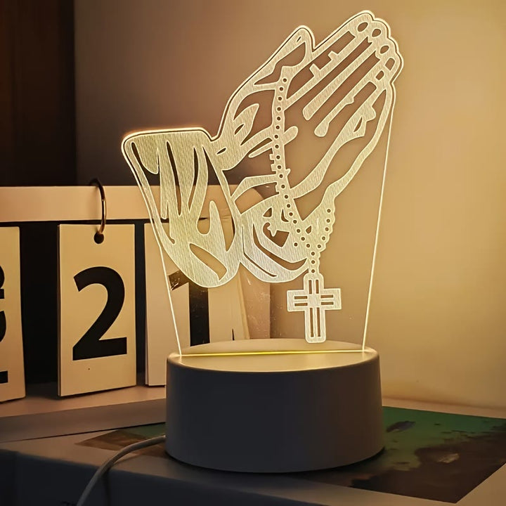 Christianartworkshop Luce notturna Spiritual Glow Praying Hands: miscela di religione e modernità - image 3