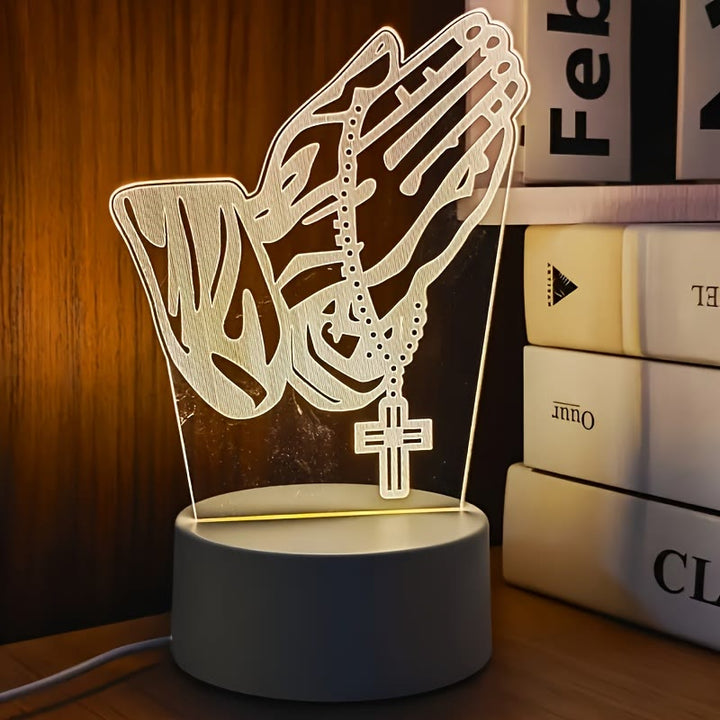 Christianartworkshop Luce notturna Spiritual Glow Praying Hands: miscela di religione e modernità - image 5