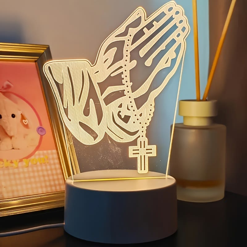 Christianartworkshop Luce notturna Spiritual Glow Praying Hands: miscela di religione e modernità - image 6