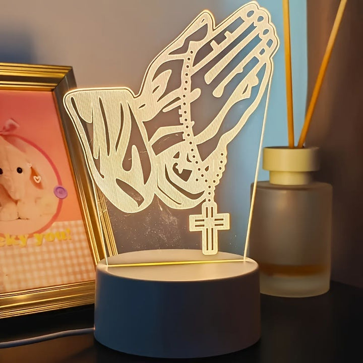 Christianartworkshop Luce notturna Spiritual Glow Praying Hands: miscela di religione e modernità - image 6