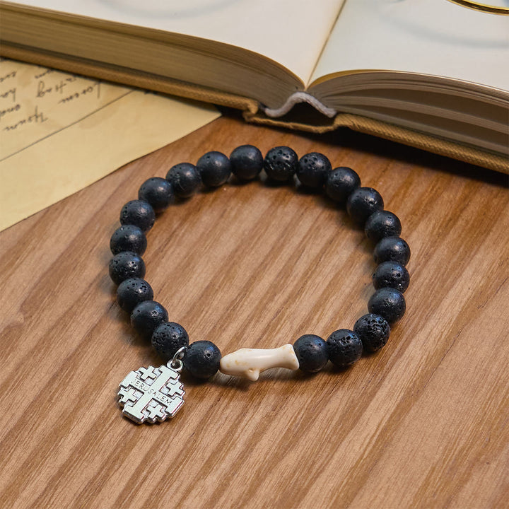 Braccialetto con animali Waves of Prayer Shark Guardian con 5 pietre di agata naturale Christianartworkshop - image 21