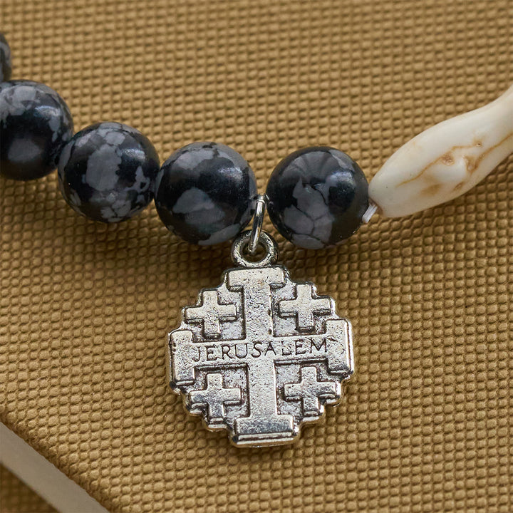 Braccialetto con animali Waves of Prayer Shark Guardian con 5 pietre di agata naturale Christianartworkshop - image 17