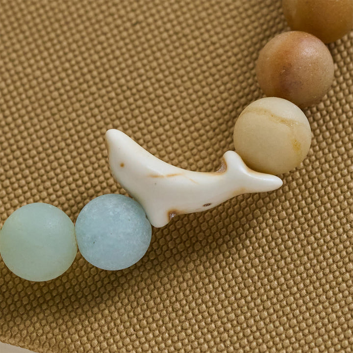 Christianartworkshop Ocean Grace Bracciale con ciondolo a forma di delfino e malachite naturale e ichthys - image 5