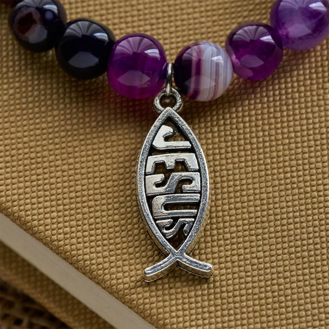 Christianartworkshop Ocean Grace Bracciale con ciondolo a forma di delfino e malachite naturale e ichthys - image 18