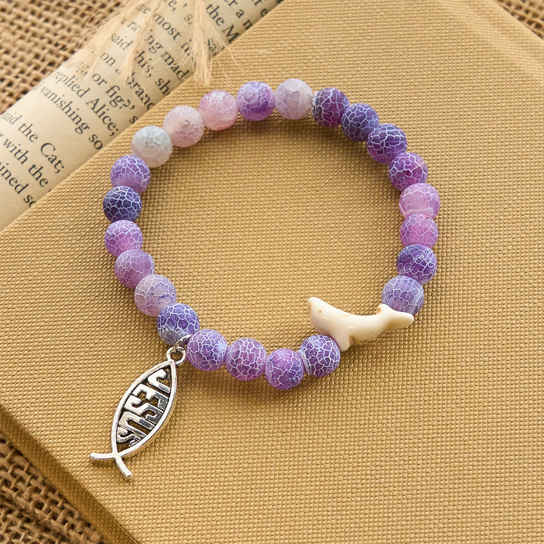 Christianartworkshop Ocean Grace Bracciale con ciondolo a forma di delfino e malachite naturale e ichthys - image 31