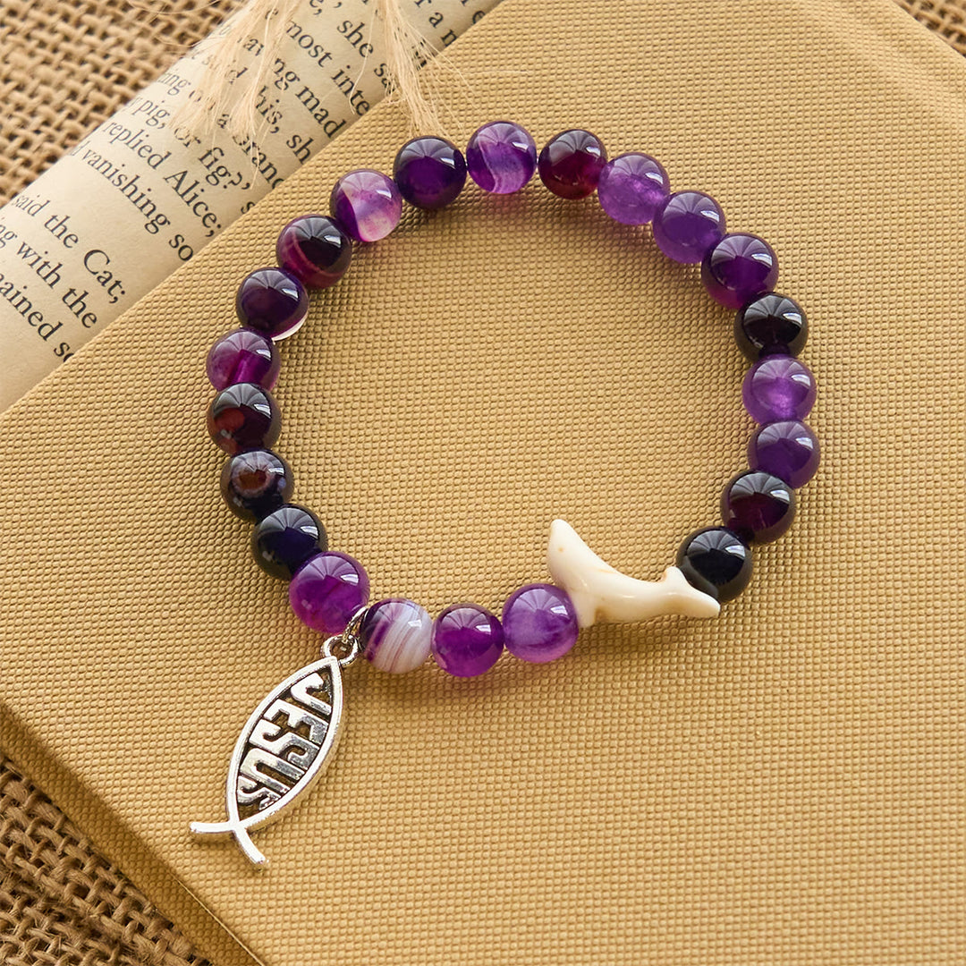 Christianartworkshop Ocean Grace Bracciale con ciondolo a forma di delfino e malachite naturale e ichthys - image 17