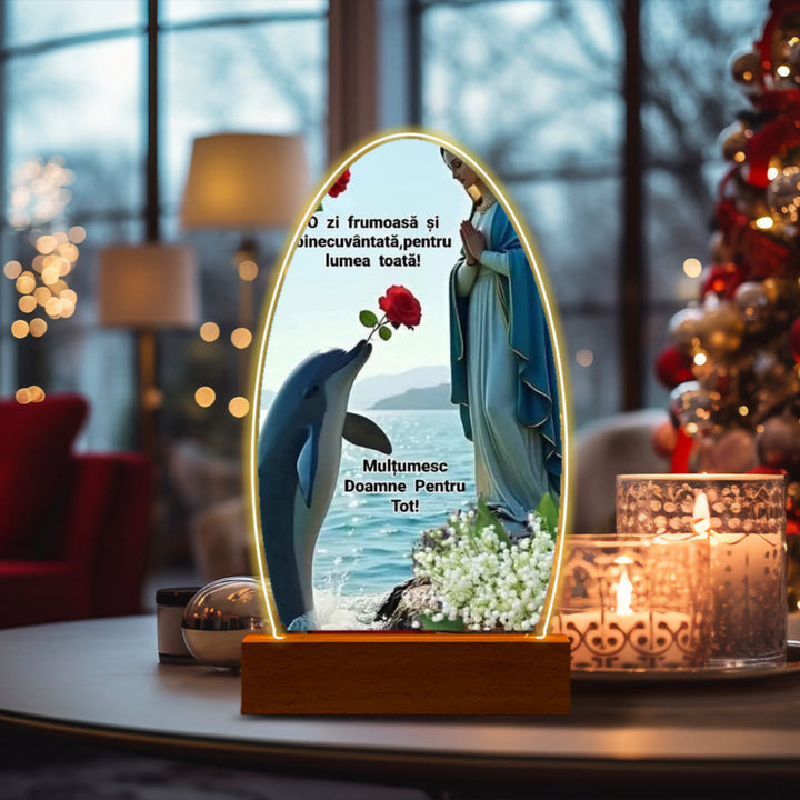 Christianartworkshop Serena Vergine Maria Luce notturna dal design ovale per una devozione silenziosa - N - image 17