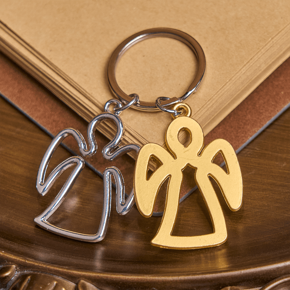 Christianartworkshop Portachiavi Angelo Custode Divino che Veglia su di Te - Stile cavo - image 1