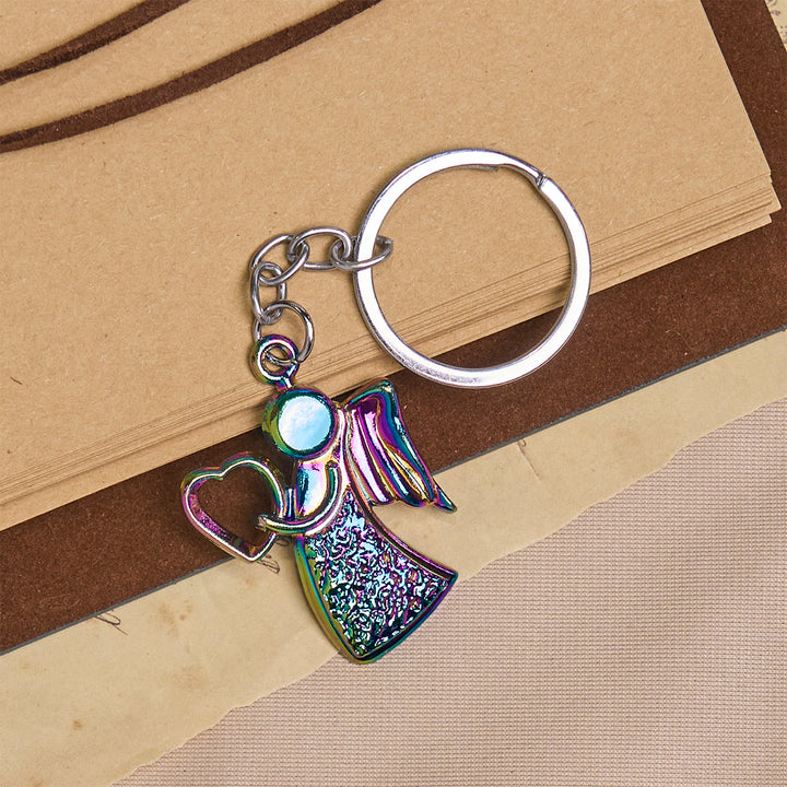 Christianartworkshop Angelo Custode che Abbraccia l'Amore Portachiavi Arcobaleno Luminoso della Fede - image 4