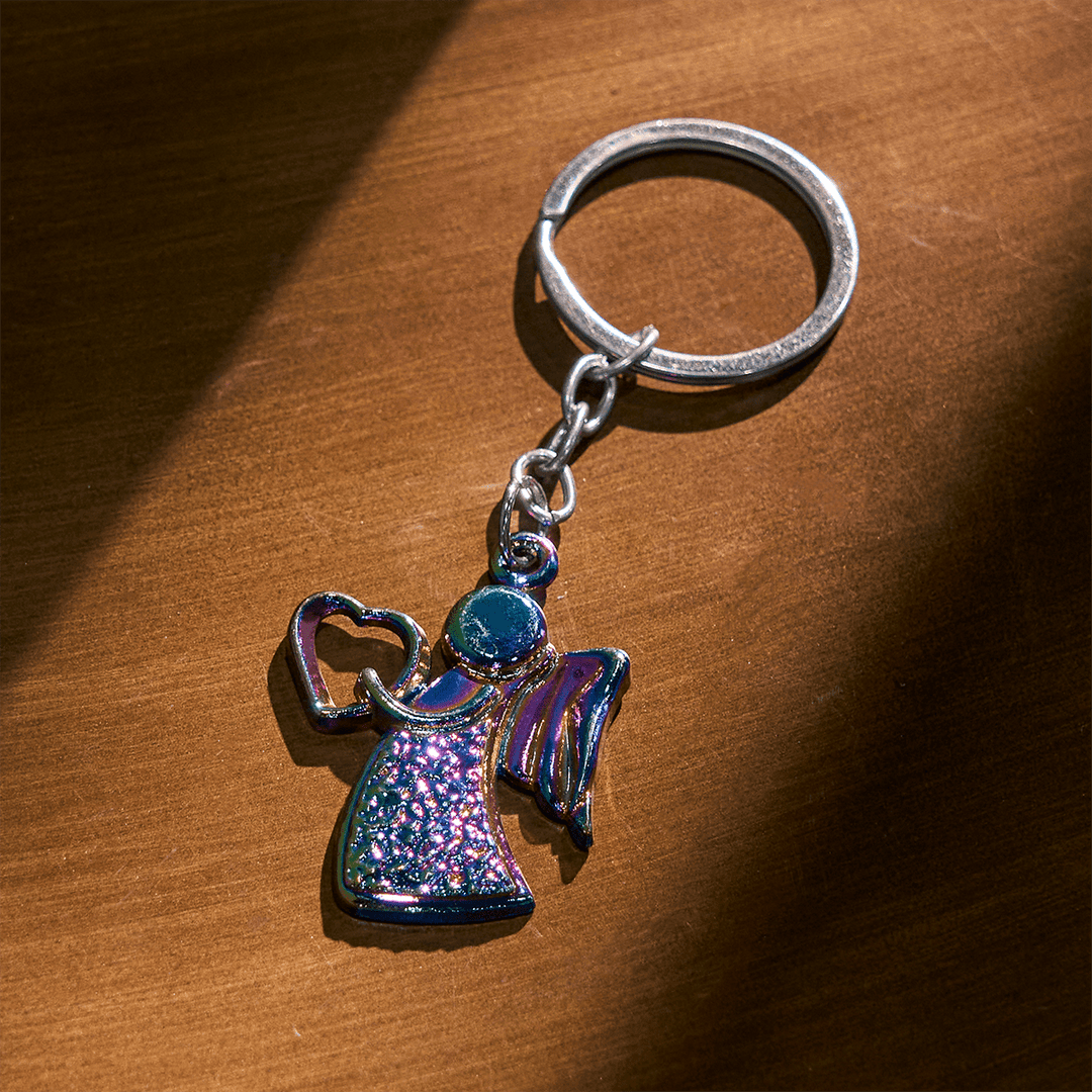 Christianartworkshop Angelo Custode che Abbraccia l'Amore Portachiavi Arcobaleno Luminoso della Fede - image 6