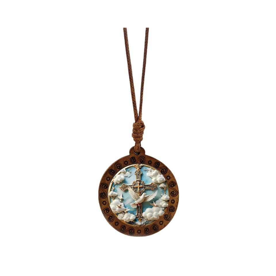 Christianartworkshop Collana con colomba e croce dello Spirito Santo: un'espressione visiva di fede devota - image 3
