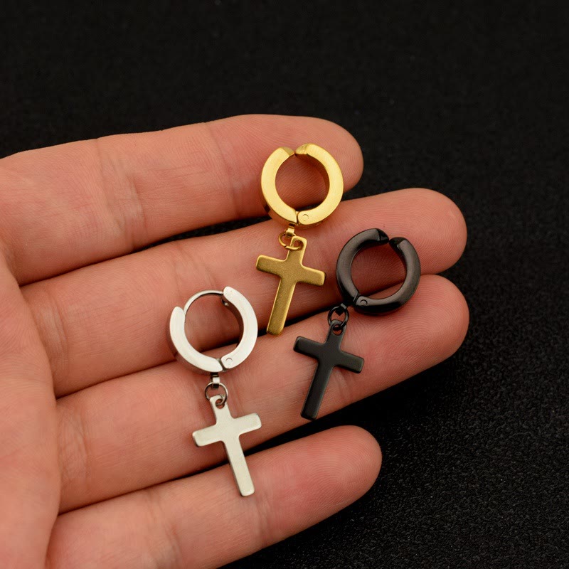 Christianartworkshop Orecchini a cerchio pendenti con croce alla moda: gioielli alla moda e alla moda da indossare ogni giorno - image 7