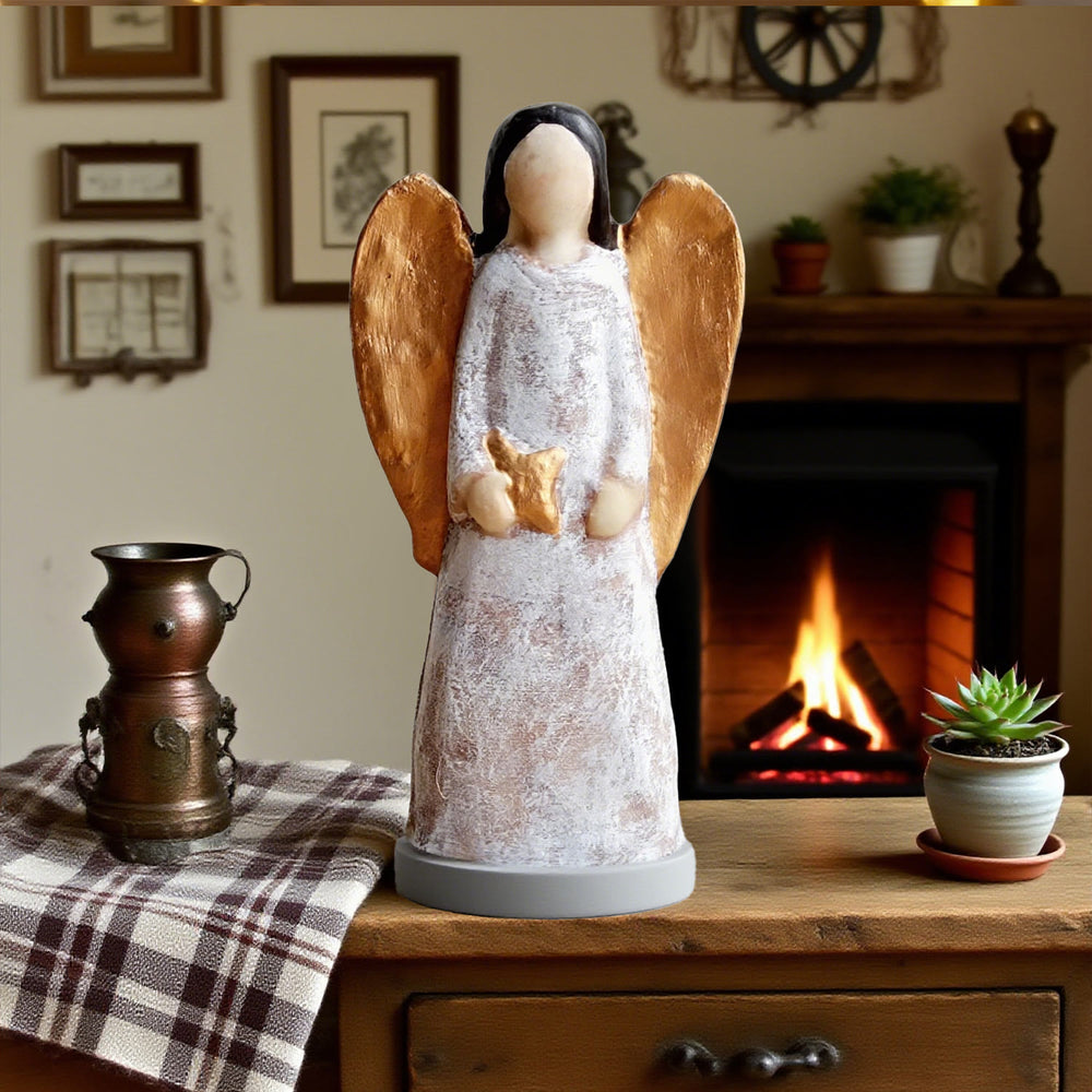 Christianartworkshop - Ornamento da tavolo in resina raffigurante la Natività di un angelo: un raro emblema della devozione natalizia - image 1