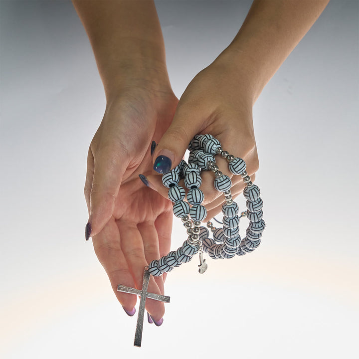 Christianartworkshop Vittoria in Cristo Rosario di preghiera per pallavolo con ciondolo per chitarra: una melodia di preghiera - image 1