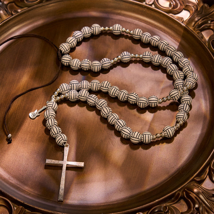 Christianartworkshop Vittoria in Cristo Rosario di preghiera per pallavolo con ciondolo per chitarra: una melodia di preghiera - image 5