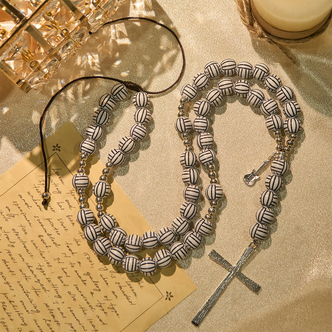 Christianartworkshop Vittoria in Cristo Rosario di preghiera per pallavolo con ciondolo per chitarra: una melodia di preghiera - image 4