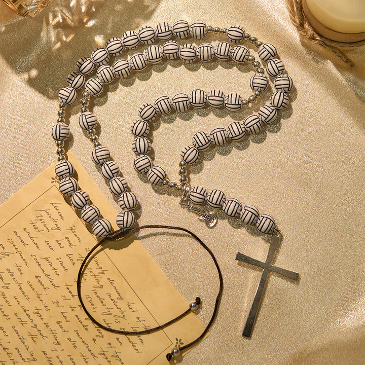 Christianartworkshop Vittoria in Cristo Rosario di preghiera per pallavolo con ciondolo per chitarra: una melodia di preghiera - image 3