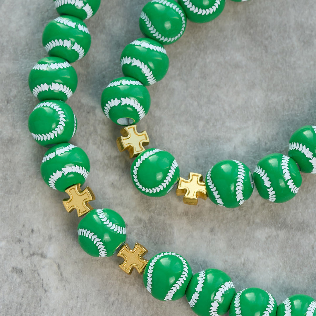 Christianartworkshop Rosario in miniatura con perline da baseball benedette, calice sacro dorato e crocifisso: unisci fede e sport - image 20