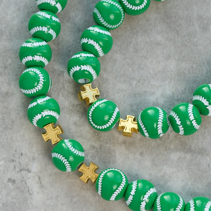 Christianartworkshop Rosario in miniatura con perline da baseball benedette, calice sacro dorato e crocifisso: unisci fede e sport - image 20