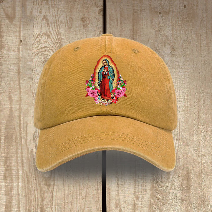 Christianartworkshop Protezione spirituale Cappello in cotone lavato di Nostra Signora di Guadalupe - Giallo - image 16