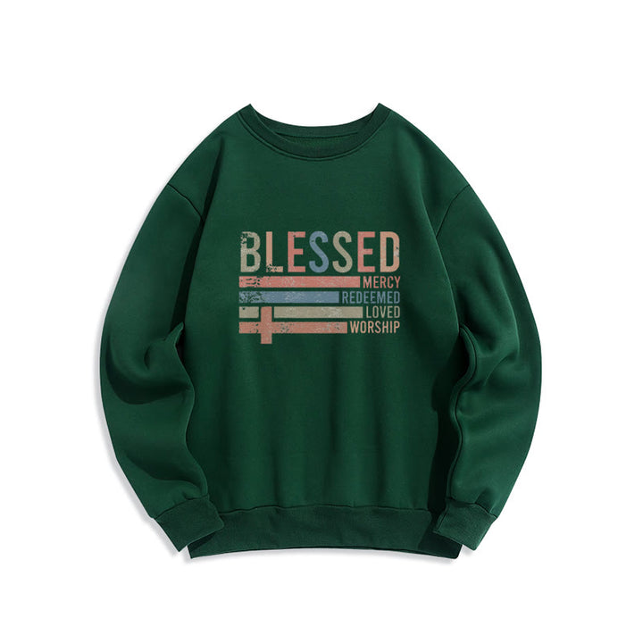 Christianartworkshop Faith - Felpa in poliestere foderata in pile con grafica ispirata alla croce benedetta - Verde - 2XL - image 2