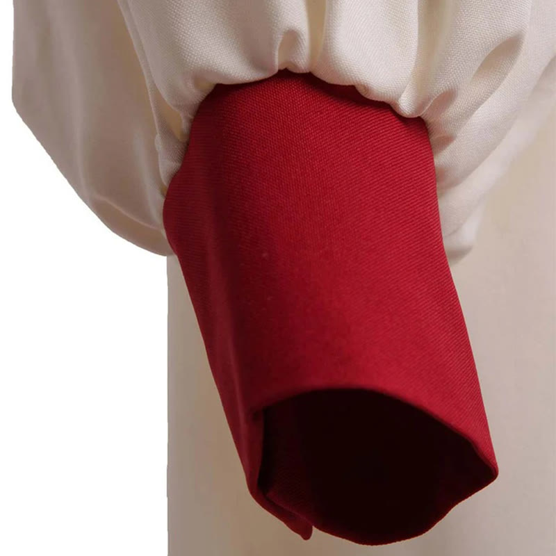 Christianartworkshop Distintivo abito da clero bianco con colletto rosso e croce emblema - image 11