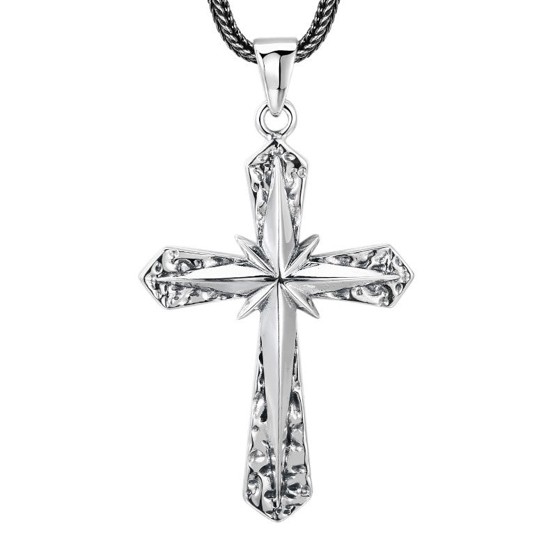 Collana classica con croce in argento sterling lucido Christianartworkshop : un emblema di devozione sottile ma sacro - image 5