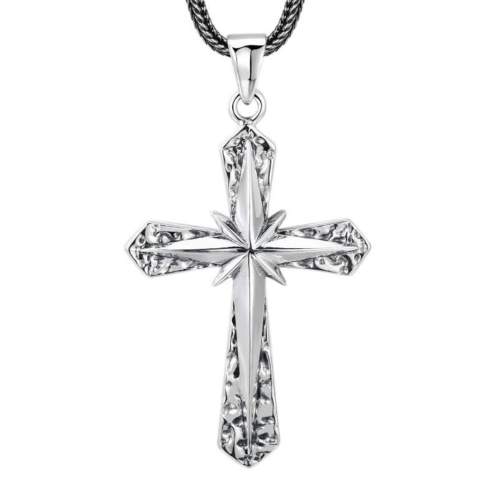 Collana classica con croce in argento sterling lucido Christianartworkshop : un emblema di devozione sottile ma sacro - image 5