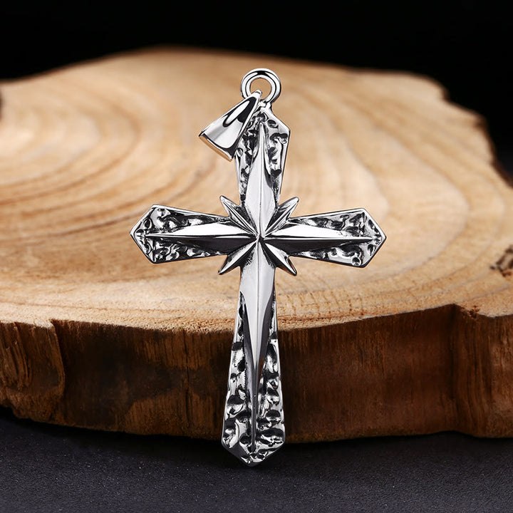 Collana classica con croce in argento sterling lucido Christianartworkshop : un emblema di devozione sottile ma sacro - Argento Sterling 925 - image 0