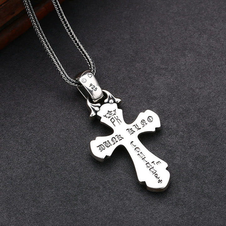 Collana classica con croce in argento sterling e pietre abbaglianti Christianartworkshop : un profondo simbolo di fede - image 3