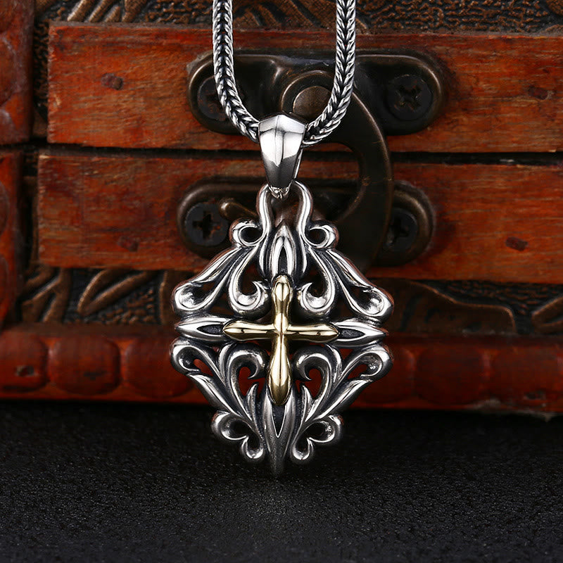 Christianartworkshop Ciondolo con croce vintage: un caro simbolo di connessione spirituale - Argento Sterling 925 - image 0
