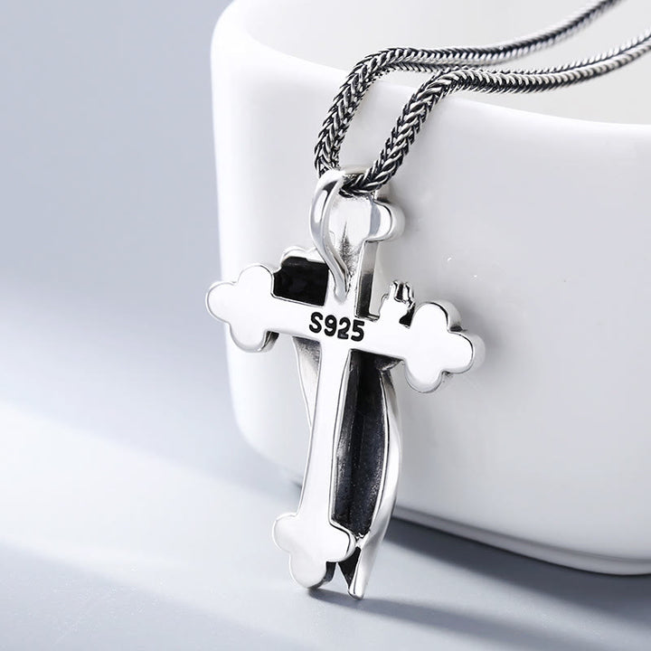Christianartworkshop Ciondolo a forma di croce in argento sterling in stile retrò: un segno nostalgico di fede - image 1