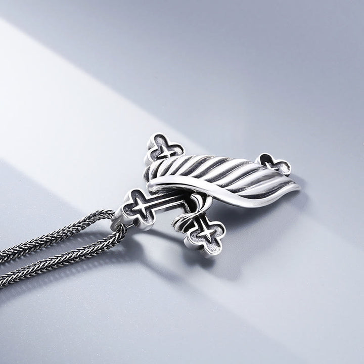 Christianartworkshop Ciondolo a forma di croce in argento sterling in stile retrò: un segno nostalgico di fede - image 2