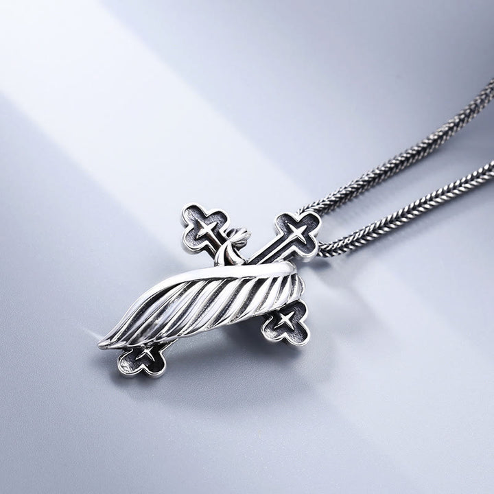 Christianartworkshop Ciondolo a forma di croce in argento sterling in stile retrò: un segno nostalgico di fede - image 3