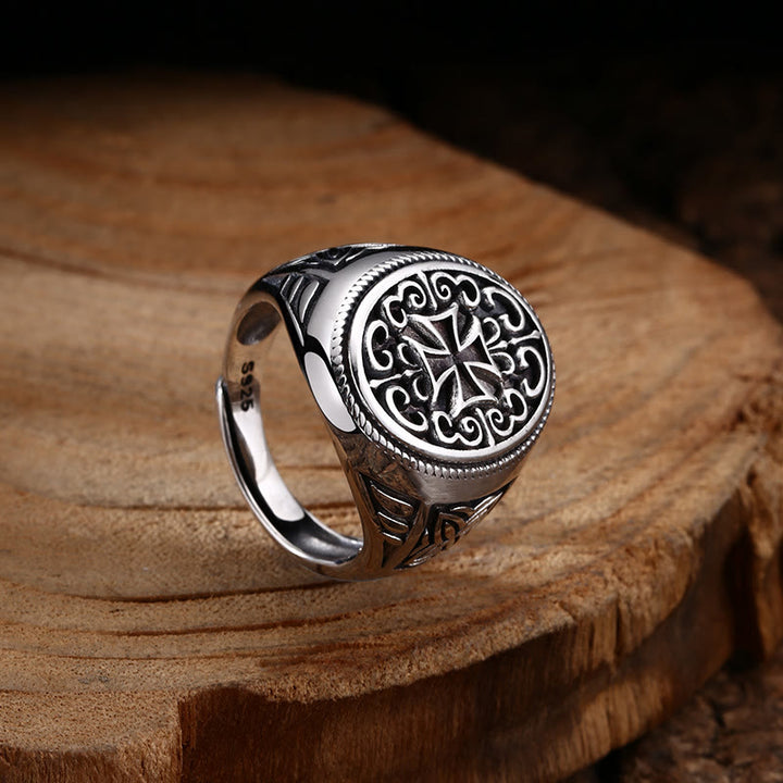 Anello con croce in filigrana d'argento artistica Christianartworkshop : una miscela unica di arte e fede - image 1