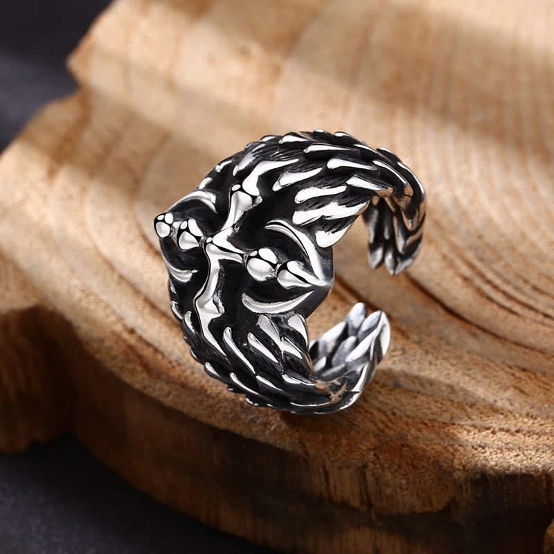 Christianartworkshop Anello ornamentale con croce in argento testurizzato vintage: un simbolo prezioso di connessione spirituale - image 1