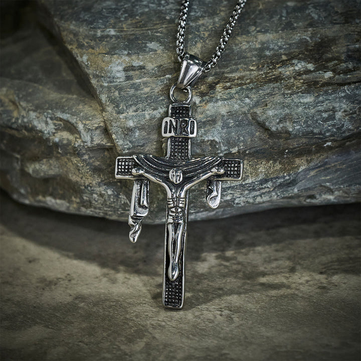Collana artistica con croce INRI in argento sterling Christianartworkshop : una miscela unica di arte e fede - image 2