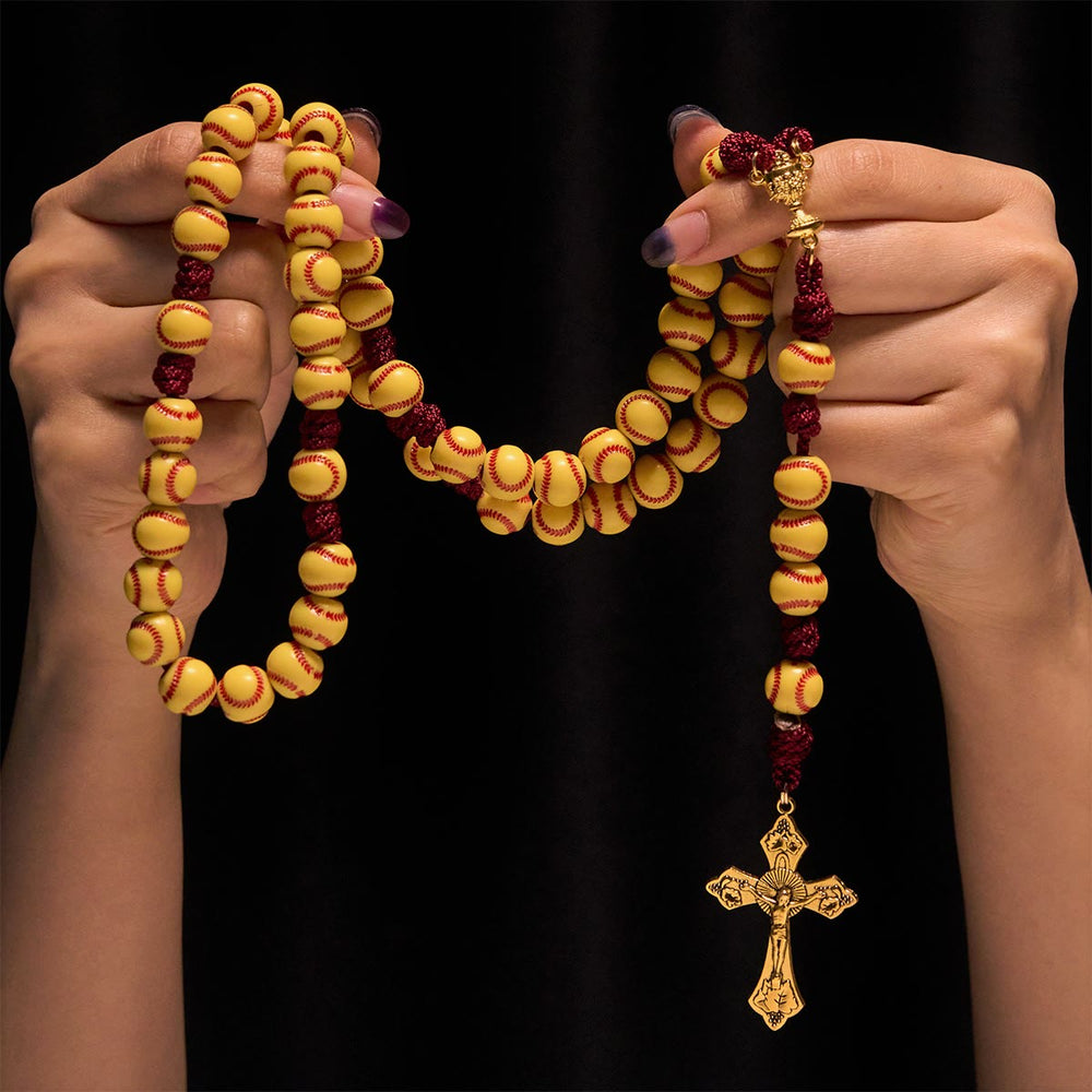 Rosario con perline da softball Dynamic Sports Prayer Christianartworkshop con cordino in nylon resistente per una resistenza duratura - image 1