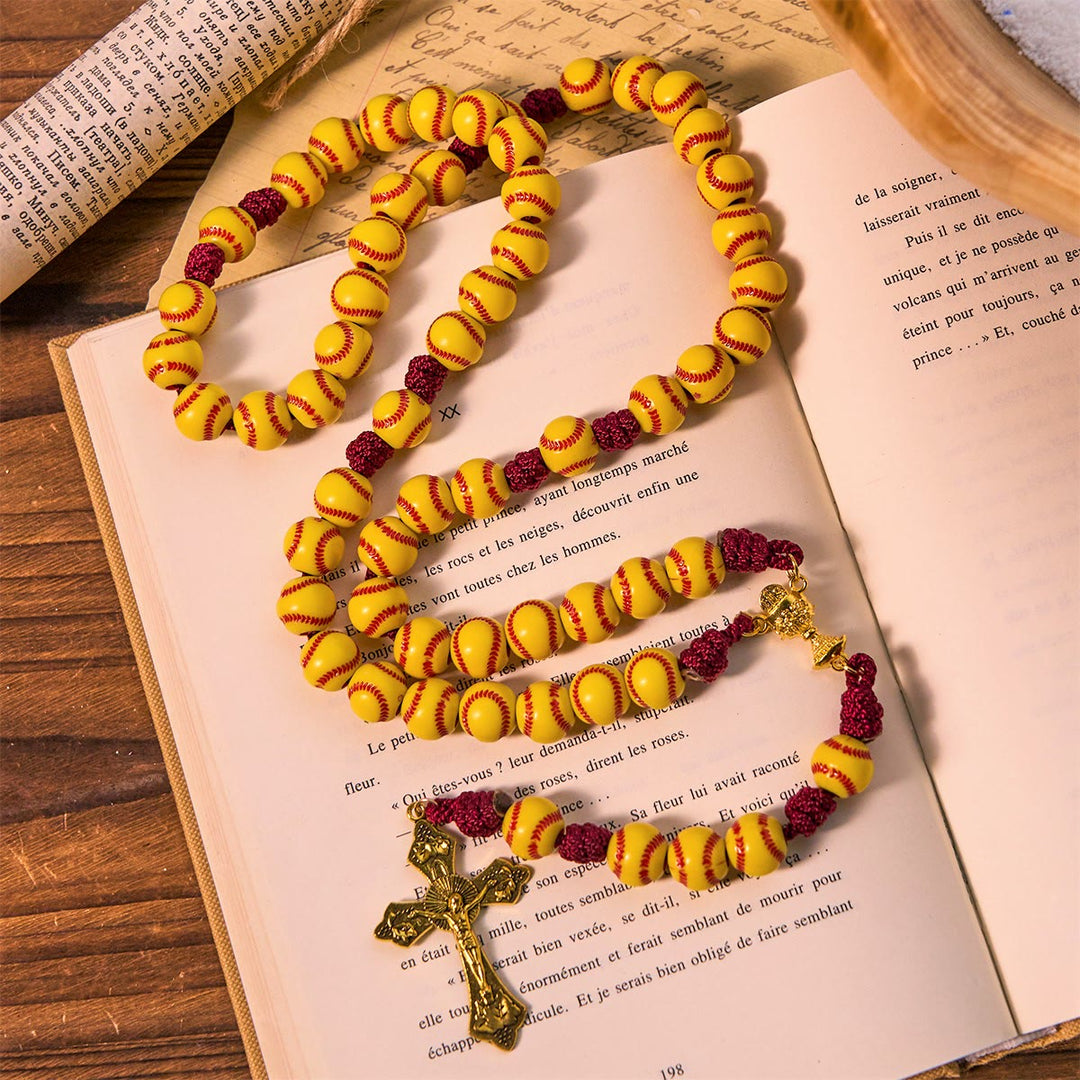 Rosario con perline da softball Dynamic Sports Prayer Christianartworkshop con cordino in nylon resistente per una resistenza duratura - image 2