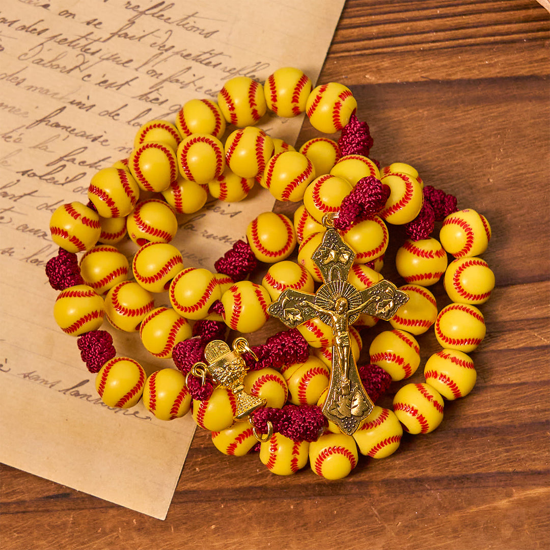 Rosario con perline da softball Dynamic Sports Prayer Christianartworkshop con cordino in nylon resistente per una resistenza duratura - image 5