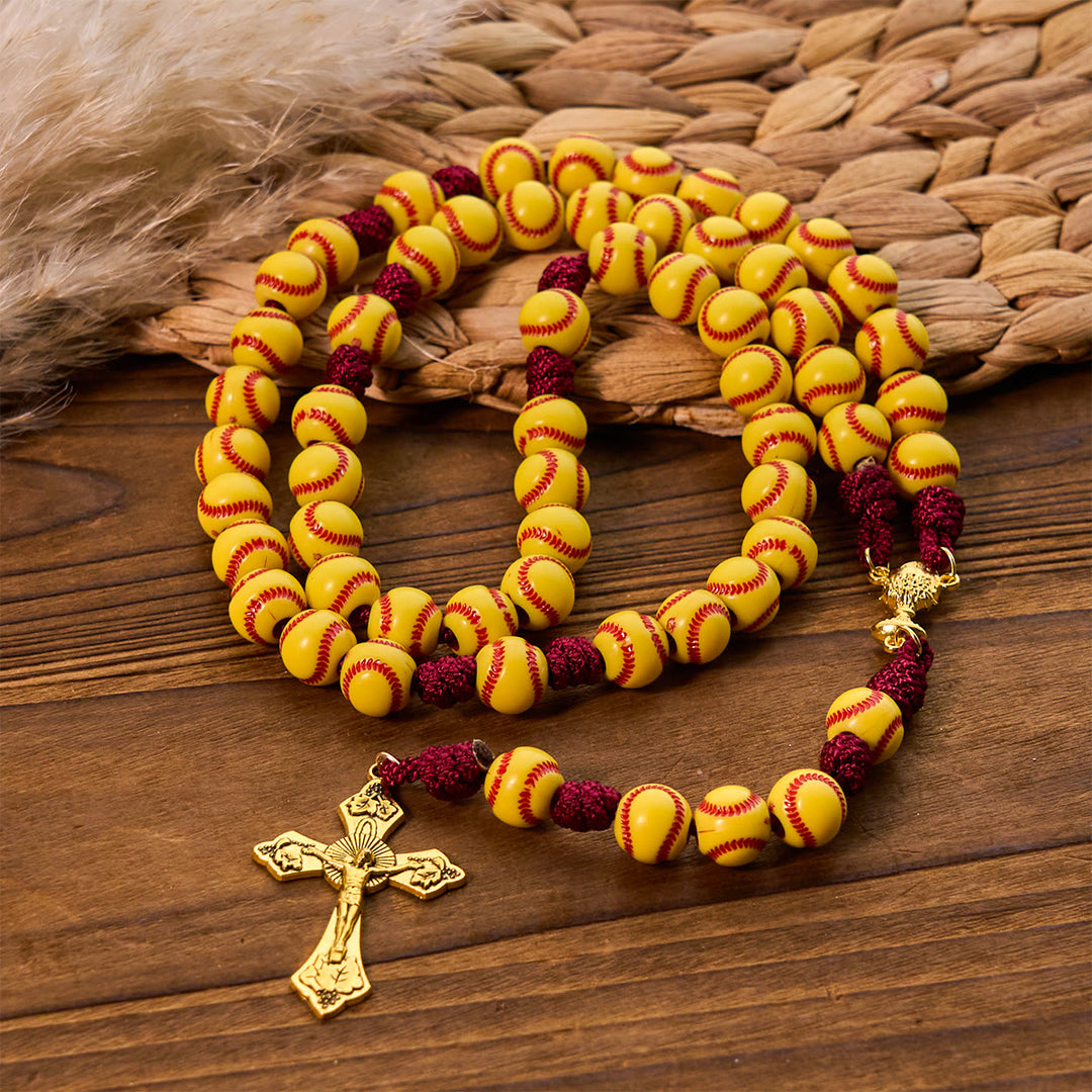 Rosario con perline da softball Dynamic Sports Prayer Christianartworkshop con cordino in nylon resistente per una resistenza duratura - image 4