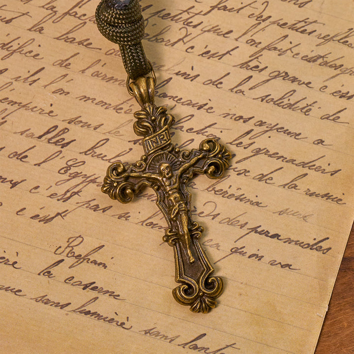 Rosario in paracord Enduring Faith Christianartworkshop con grani in bronzo: tradizione intrecciata con forza - image 8