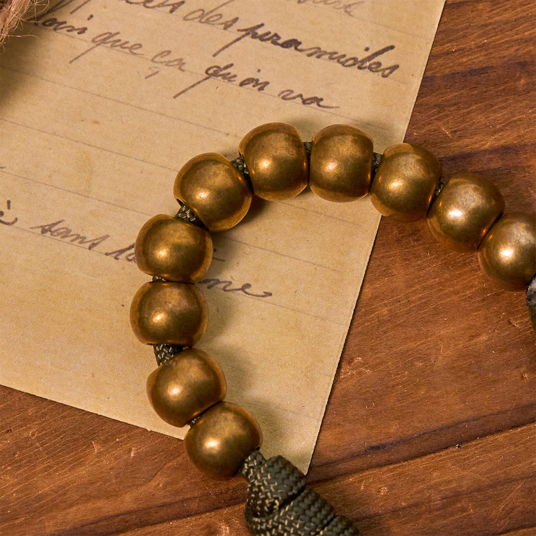 Christianartworkshop Rosario tascabile con perline in bronzo, cordino in nylon, protezione di San Benedetto, tutto in uno - image 8