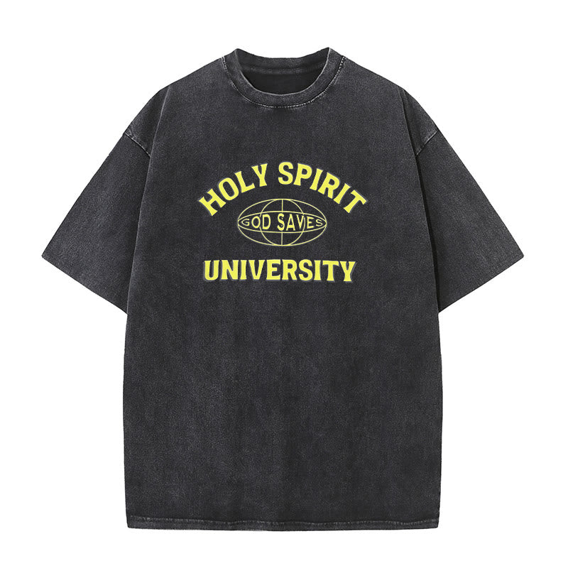 Christianartworkshop Holy Spirit University Dio salva T-shirt unisex lavata - Nero - 5XL - image 0
