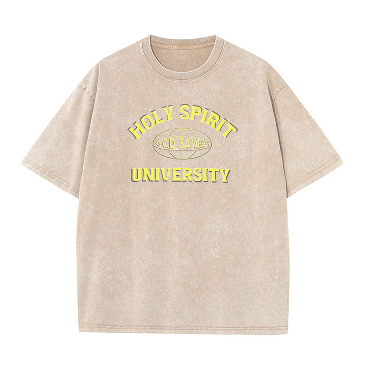 Christianartworkshop Holy Spirit University Dio salva T-shirt unisex lavata - Albicocca - 5XL - image 9