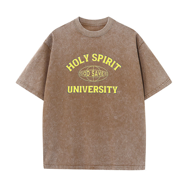 Christianartworkshop Holy Spirit University Dio salva T-shirt unisex lavata - Caffè - 5XL - image 8
