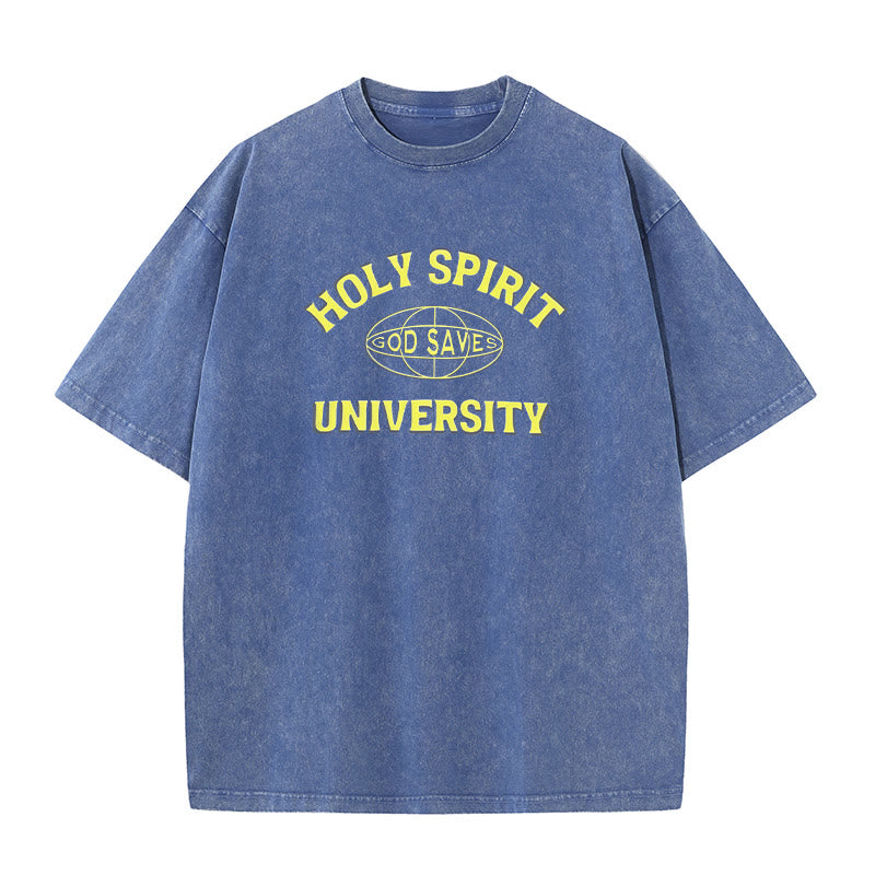 Christianartworkshop Holy Spirit University Dio salva T-shirt unisex lavata - Blu - 5XL - image 5