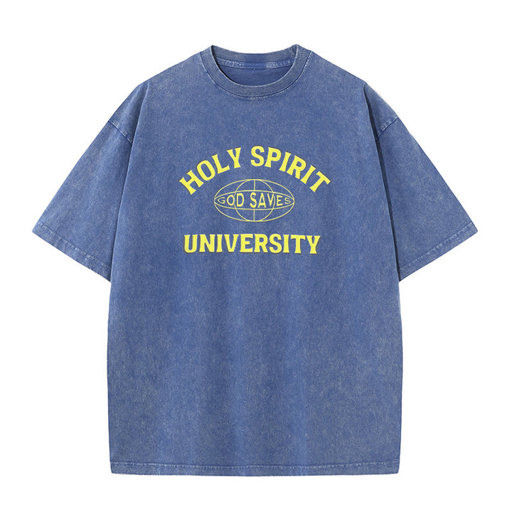Christianartworkshop Holy Spirit University Dio salva T-shirt unisex lavata - Blu - 5XL - image 5