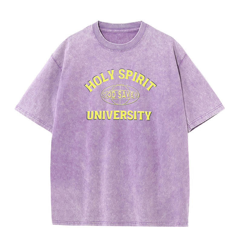 Christianartworkshop Holy Spirit University Dio salva T-shirt unisex lavata - Viola - 5XL - image 4